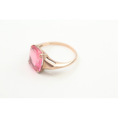 41 - 8ct gold antique pink paste dress ring 3.2g Size P