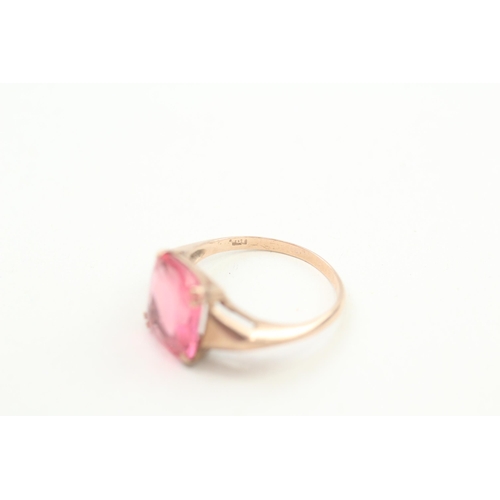 41 - 8ct gold antique pink paste dress ring 3.2g Size P