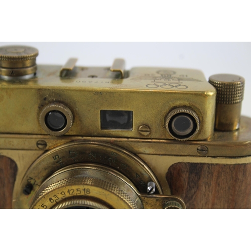 448 - Reproduction WWII Leica II Leitz Wetzlar Rangefinder Film Camera c.1930 Gold