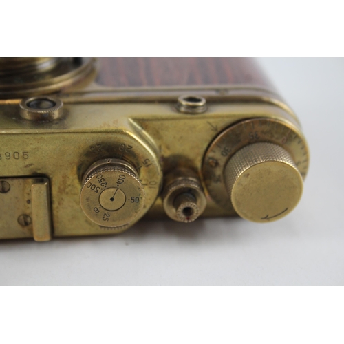 448 - Reproduction WWII Leica II Leitz Wetzlar Rangefinder Film Camera c.1930 Gold