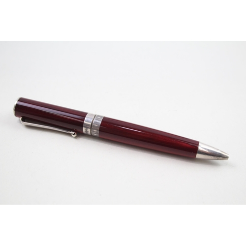 510 - MONTEGRAPPA Burgundy Resin Ballpoint Pen / Biro w/ .925 Sterling Band Writing