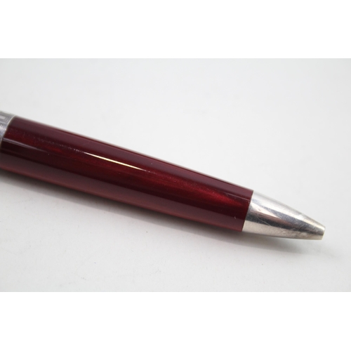 510 - MONTEGRAPPA Burgundy Resin Ballpoint Pen / Biro w/ .925 Sterling Band Writing