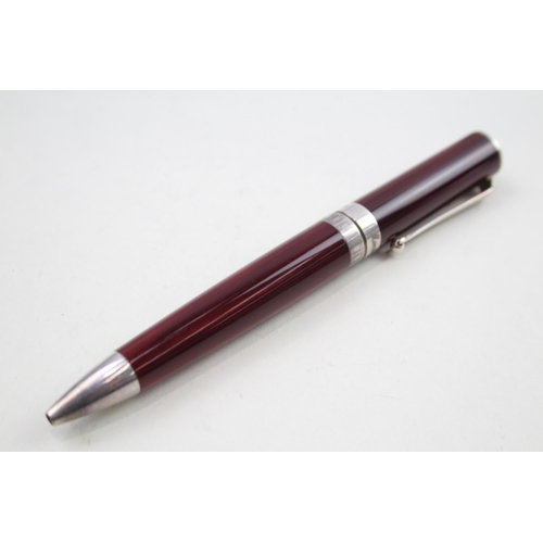 510 - MONTEGRAPPA Burgundy Resin Ballpoint Pen / Biro w/ .925 Sterling Band Writing