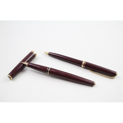 518 - MONTBLANC Generation Burgundy Cased Fountain Pen w/ 14ct Gold Nib, Pencil Etc