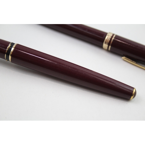 518 - MONTBLANC Generation Burgundy Cased Fountain Pen w/ 14ct Gold Nib, Pencil Etc