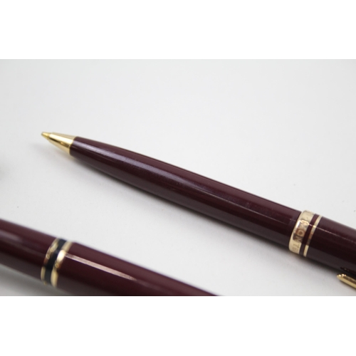 518 - MONTBLANC Generation Burgundy Cased Fountain Pen w/ 14ct Gold Nib, Pencil Etc