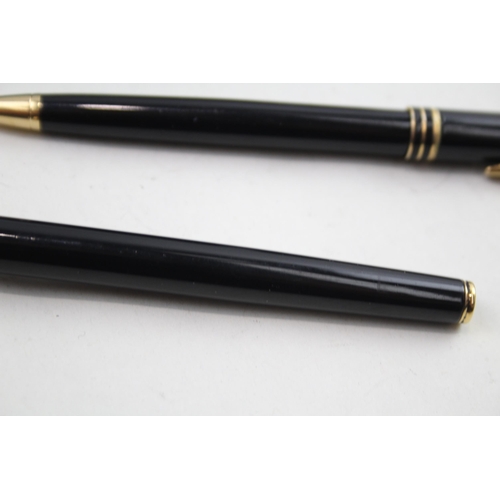 524 - Vintage WATERMAN Ideal Black Lacquer Fountain Pen w/ 18ct Gold Nib, Ballpoint