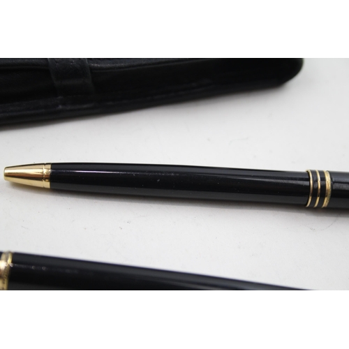 524 - Vintage WATERMAN Ideal Black Lacquer Fountain Pen w/ 18ct Gold Nib, Ballpoint