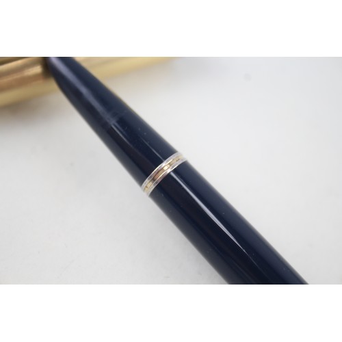 508 - Vintage PARKER 51 Navy Fountain Pen w/ 14ct Gold Nib, Rolled Gold Cap  WRITING