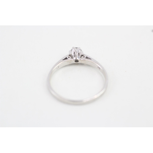 165 - 9ct white gold diamond solitaire dress ring 2.1g   Size R