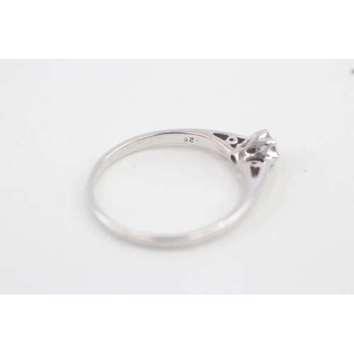 165 - 9ct white gold diamond solitaire dress ring 2.1g   Size R