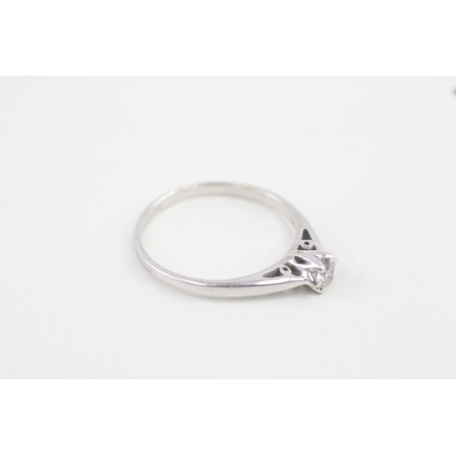 165 - 9ct white gold diamond solitaire dress ring 2.1g   Size R