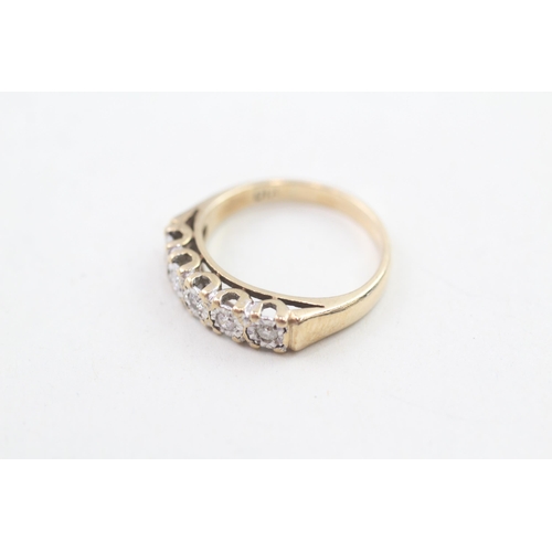 174 - 9ct gold diamond  half eternity dress ring 2.8g   Size L