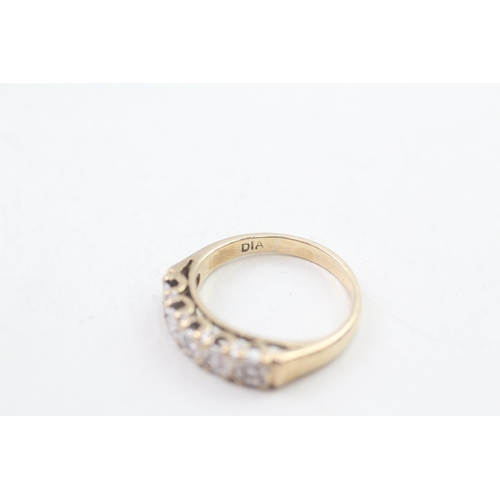 174 - 9ct gold diamond  half eternity dress ring 2.8g   Size L