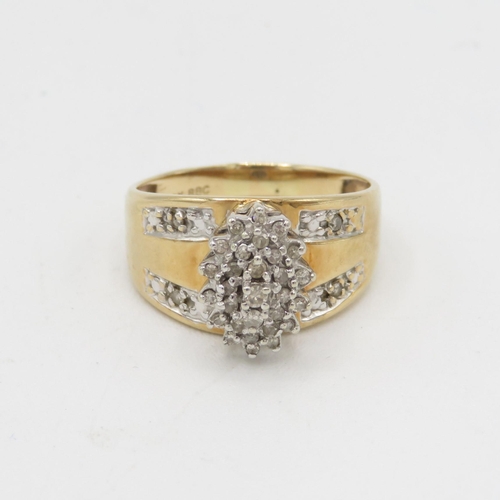 37 - 10ct gold diamond dress ring, claw set 2.5g Size P 1/2