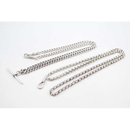 301 - Silver guard chain and watch chain (86g)