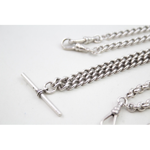 301 - Silver guard chain and watch chain (86g)