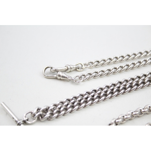 301 - Silver guard chain and watch chain (86g)