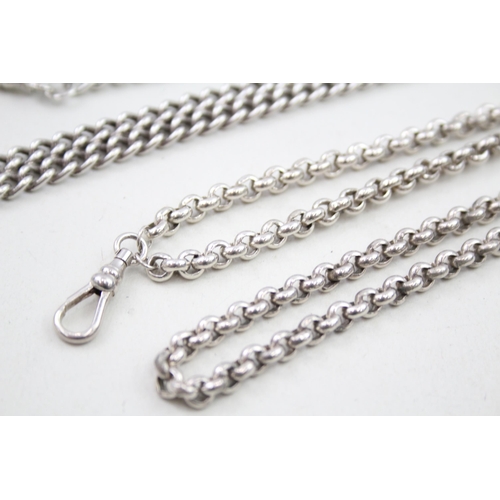 301 - Silver guard chain and watch chain (86g)