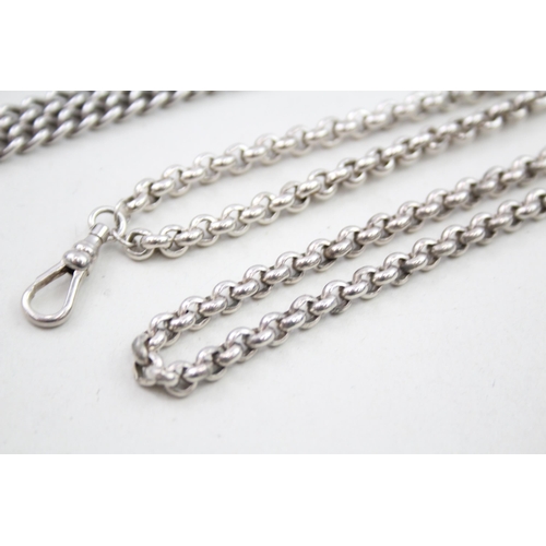 301 - Silver guard chain and watch chain (86g)