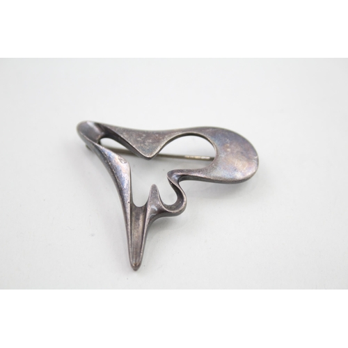 314 - Silver modernist brooch by Georg Jensen (11g)