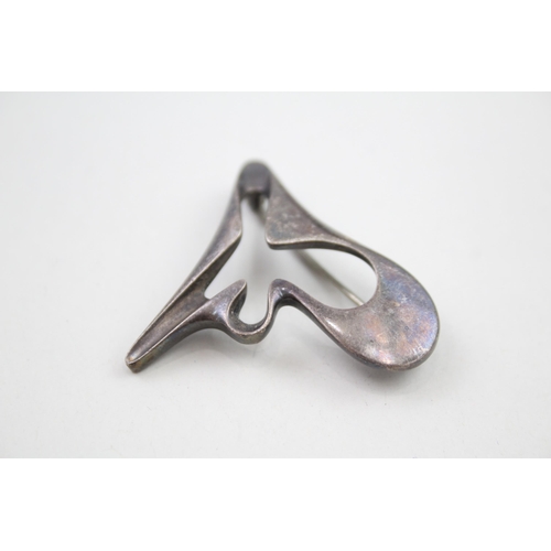 314 - Silver modernist brooch by Georg Jensen (11g)