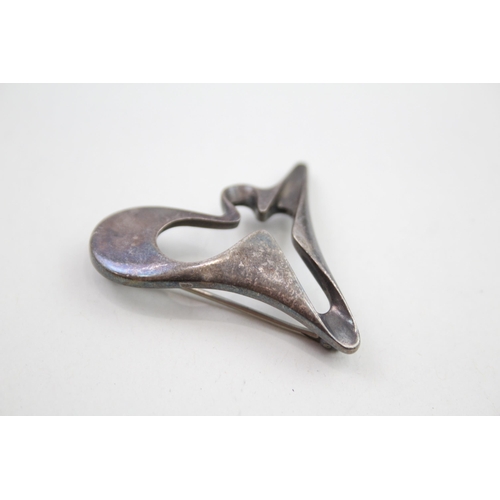 314 - Silver modernist brooch by Georg Jensen (11g)