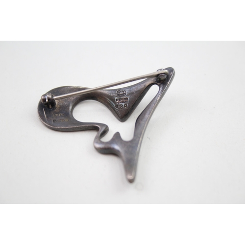 314 - Silver modernist brooch by Georg Jensen (11g)