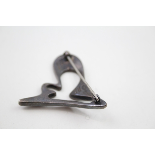 314 - Silver modernist brooch by Georg Jensen (11g)