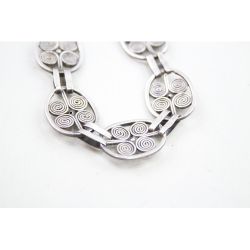 315 - Silver modernist bracelet by Aage Albing (28g)