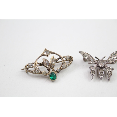 321 - Three silver antique paste brooches (14g)