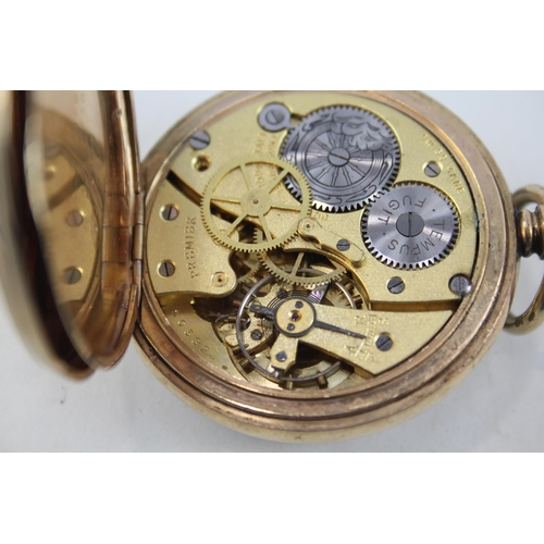 437 - Men's Thos Russell & Sons Rolled Gold Centre Seconds Pocket Watch Hand-Wind