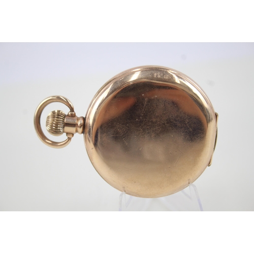 438 - Men's Vintage Rolled Gold Half Hunter Pocket Watch Hand-Wind