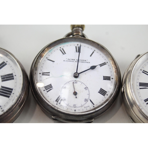 442 - Job Lot Mixed Purity Silver Hand/Key-Wind Pocket Watches UNTESTED