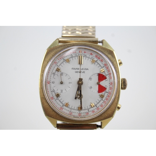 446 - Men's Vintage Favre-Leuba Chronograph Watch Hand-Wind WATCH RUNS