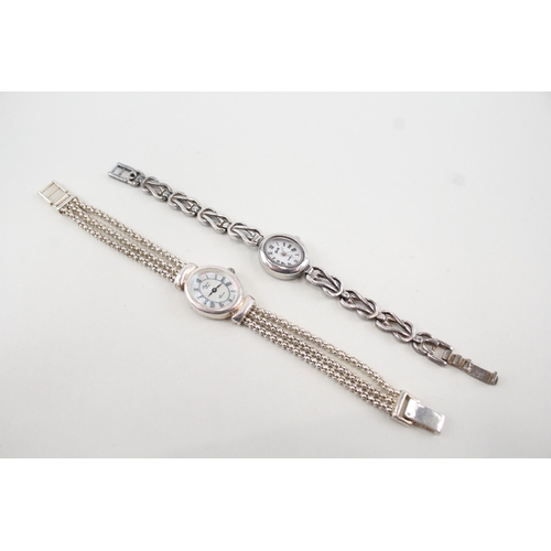 454 - Women's 925 Silver Watches Quartz WATCH RUNS x 2