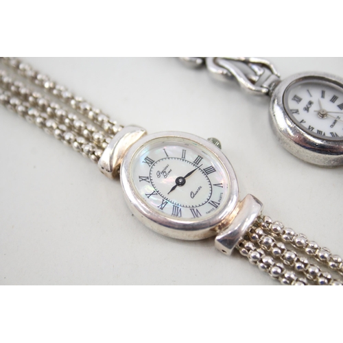 454 - Women's 925 Silver Watches Quartz WATCH RUNS x 2