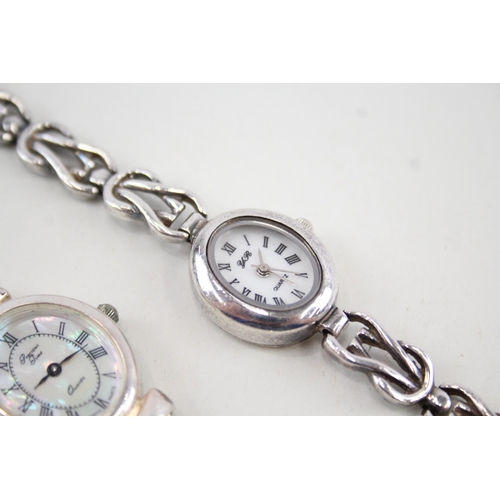 454 - Women's 925 Silver Watches Quartz WATCH RUNS x 2