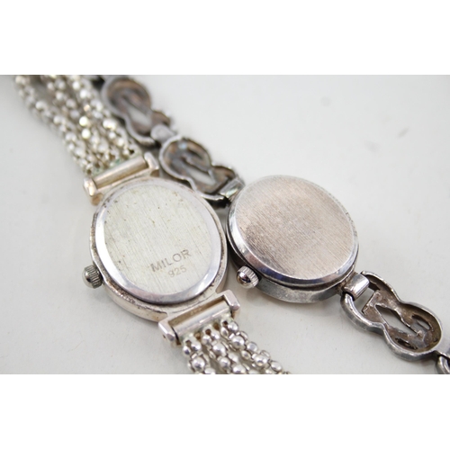 454 - Women's 925 Silver Watches Quartz WATCH RUNS x 2