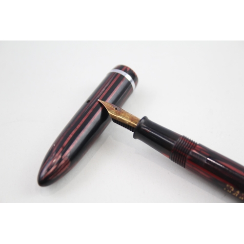 456 - Vintage SHEAFFER Balance Burgundy Cased Fountain Pen w/ Gold Plate Nib WRITING