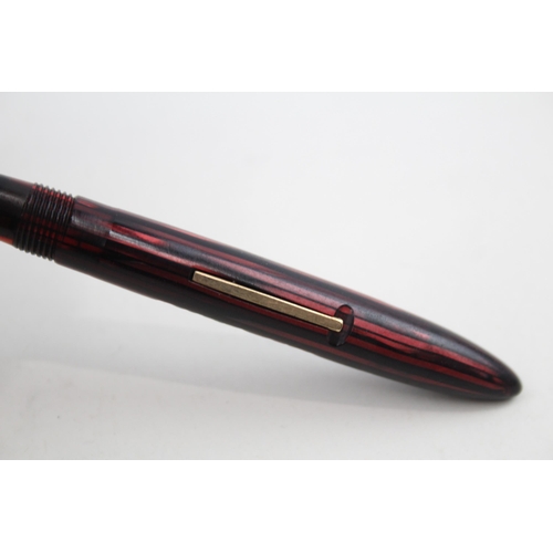 456 - Vintage SHEAFFER Balance Burgundy Cased Fountain Pen w/ Gold Plate Nib WRITING