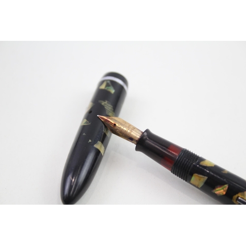 457 - Vintage SHEAFFER Balance Black & Abalone Shell Fountain Pen w/ Gold Plate Nib