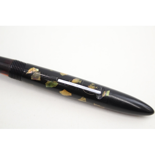 458 - Vintage SHEAFFER Balance Black & Abalone Shell Fountain Pen w/ Gold Plate Nib