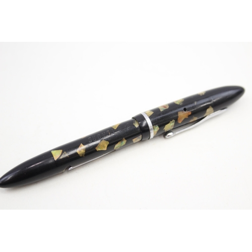 458 - Vintage SHEAFFER Balance Black & Abalone Shell Fountain Pen w/ Gold Plate Nib