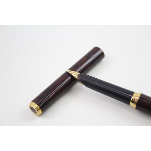 460 - Vintage PARKER 95 Brown Lacquer Fountain Pen w/ Gold Plate Nib WRITING