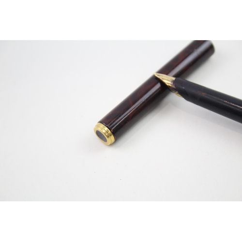 460 - Vintage PARKER 95 Brown Lacquer Fountain Pen w/ Gold Plate Nib WRITING