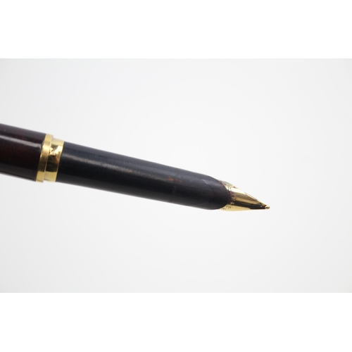 460 - Vintage PARKER 95 Brown Lacquer Fountain Pen w/ Gold Plate Nib WRITING