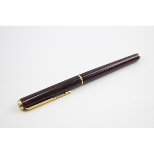 460 - Vintage PARKER 95 Brown Lacquer Fountain Pen w/ Gold Plate Nib WRITING