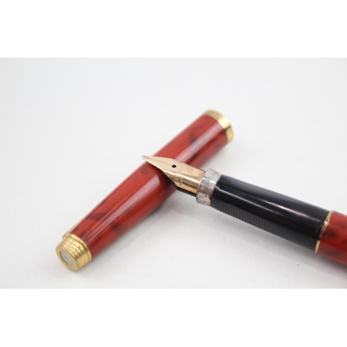 461 - Vintage PARKER 75 Burnt Orange Lacquer Fountain Pen w/ 14ct Nib WRITING