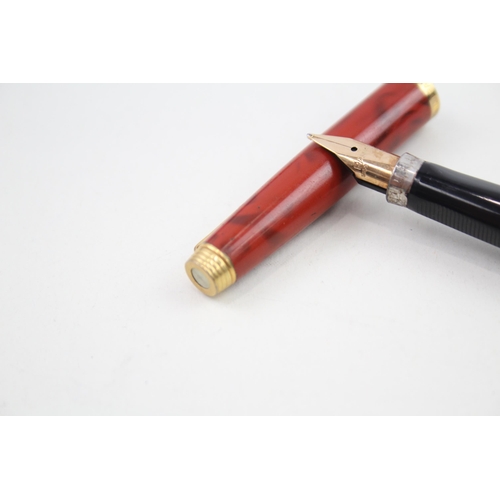 461 - Vintage PARKER 75 Burnt Orange Lacquer Fountain Pen w/ 14ct Nib WRITING